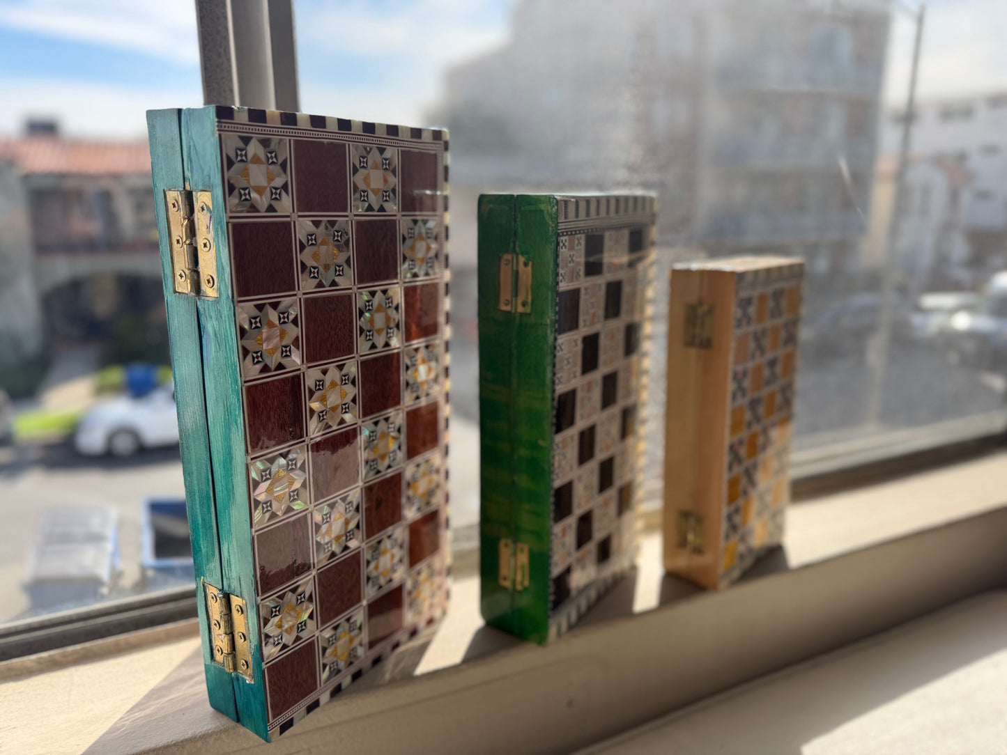 Turquoise Artisan Backgammon Set