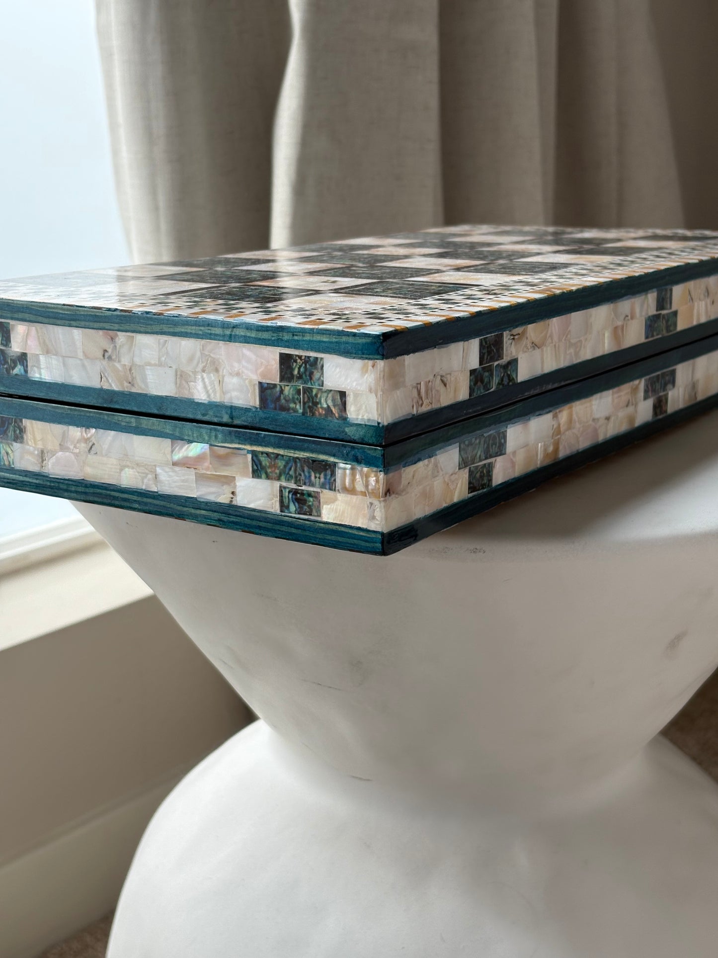 Turquoise Artisan Backgammon Set