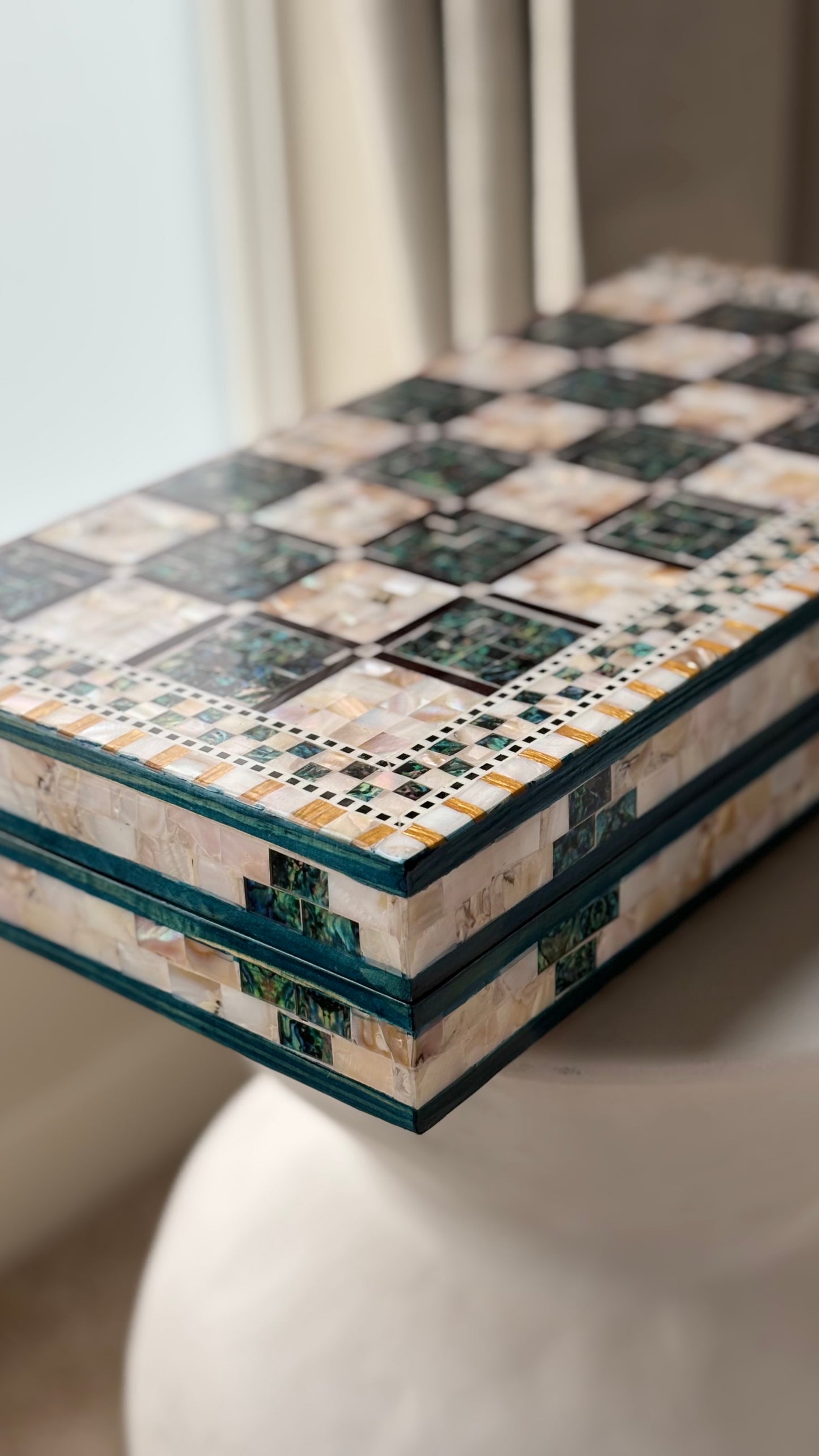 Turquoise Artisan Backgammon Set