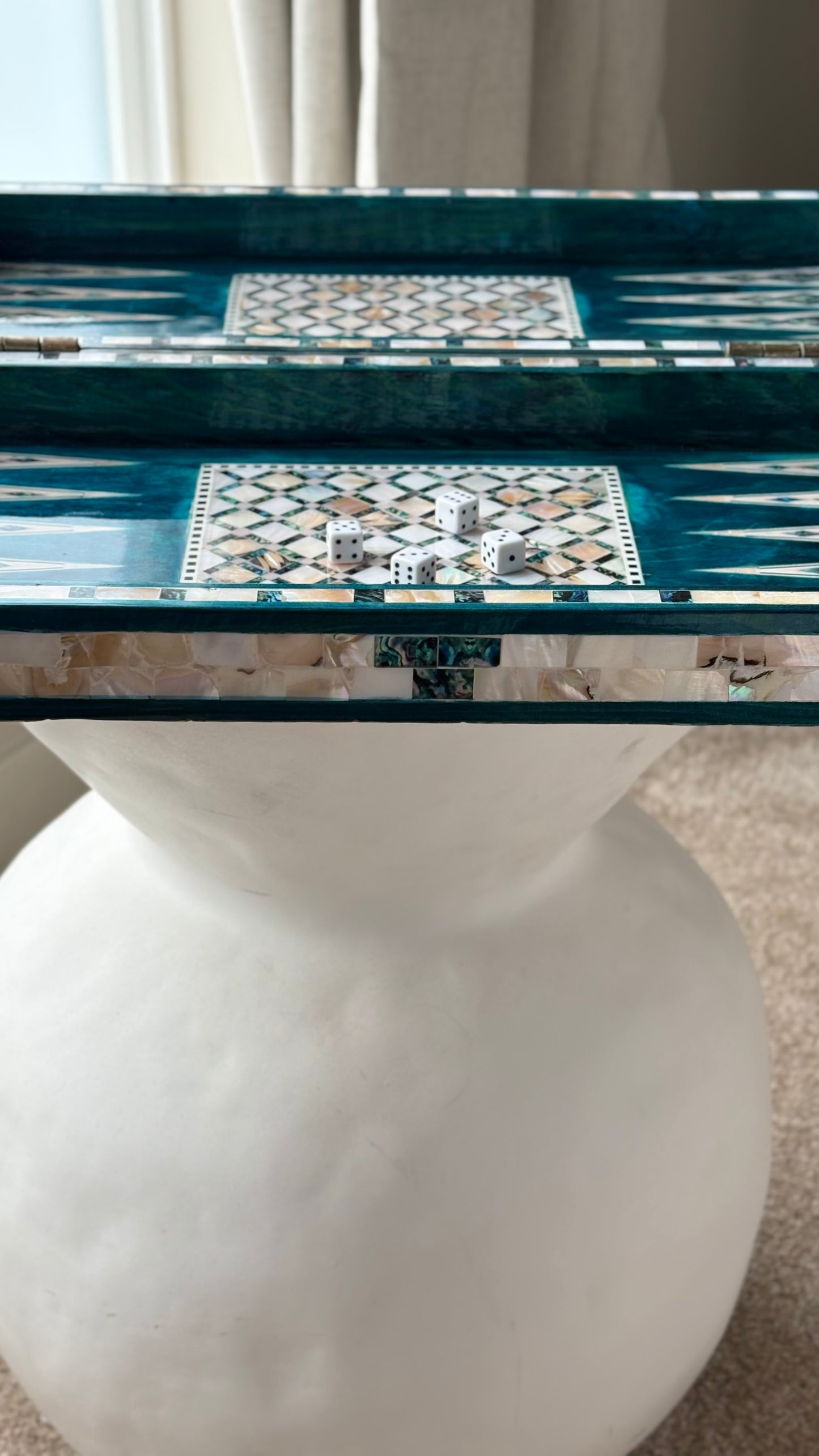 Turquoise Artisan Backgammon Set