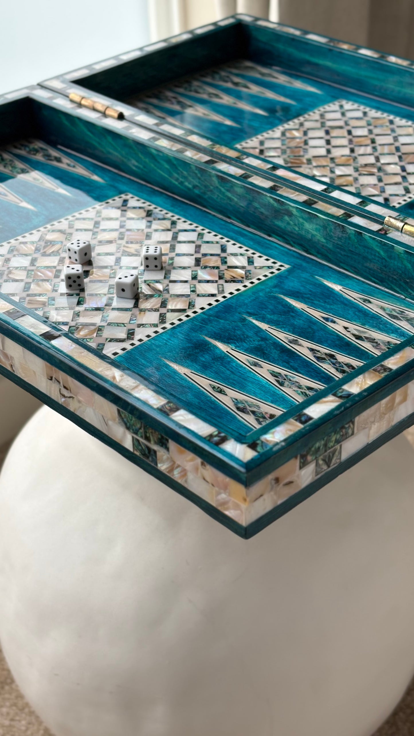 Turquoise Artisan Backgammon Set