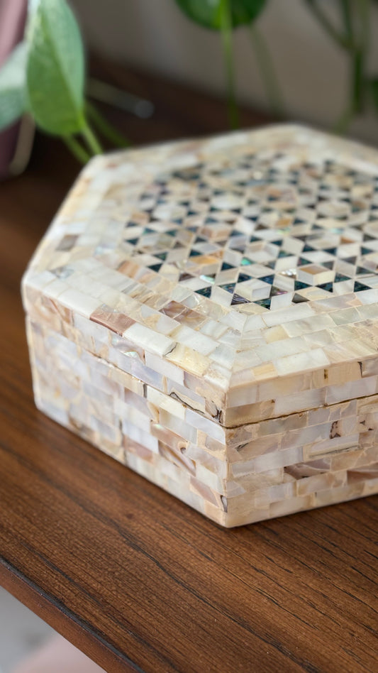 Artisan Geometric Mother-of-Pearl Box